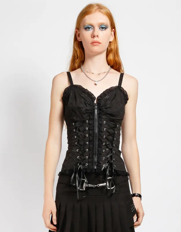 SKULL EMBROIDERY CORSET sold by Tripp nyc