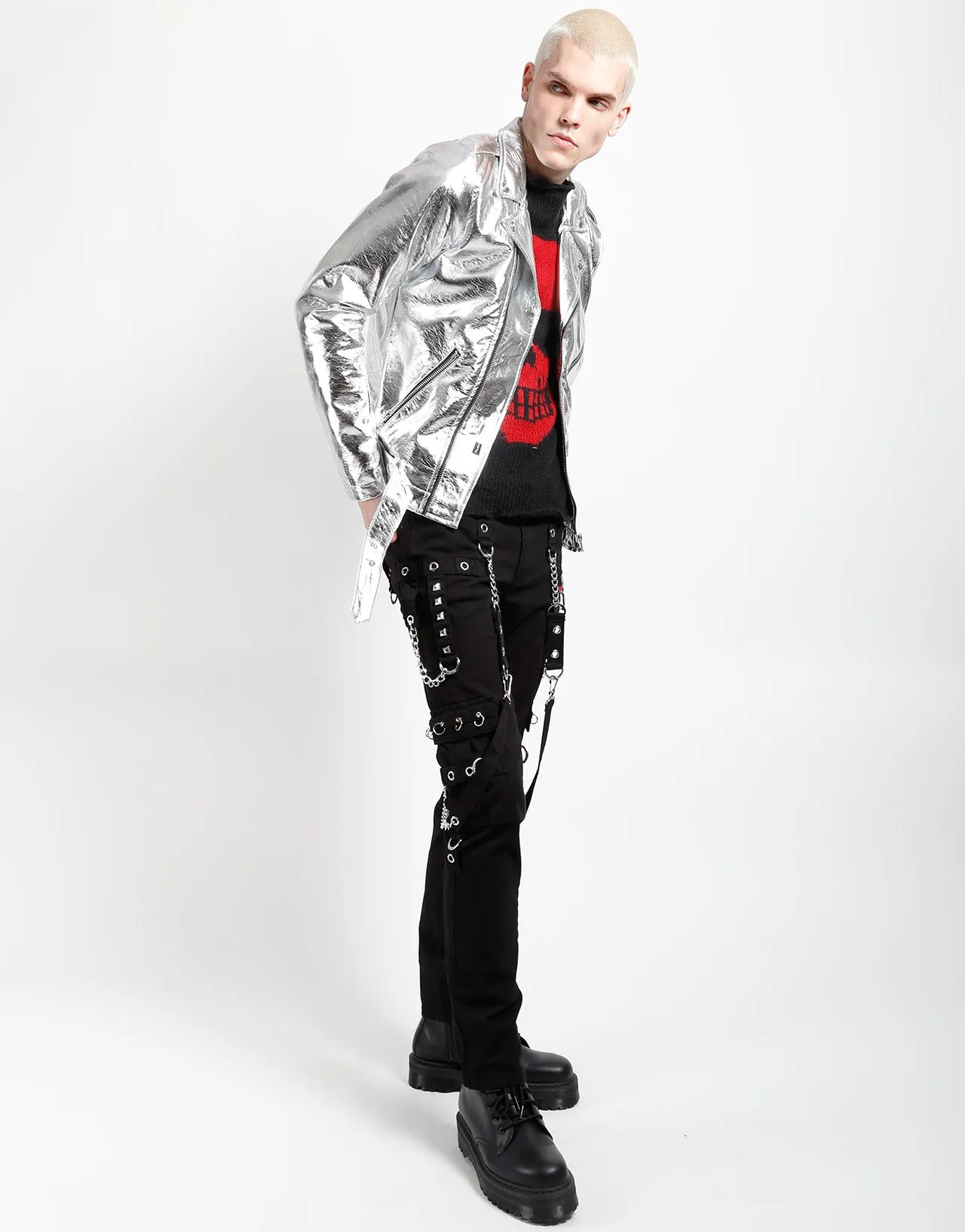 METALLIC FAUX LEATHER MOTO sold by Tripp nyc product image thumbnail 2