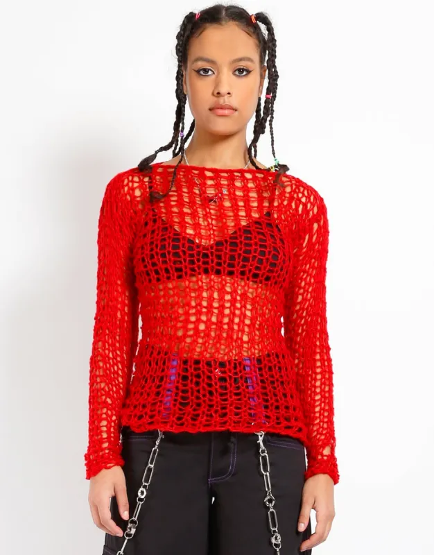 HOLY PUNK SWEATER RED sold by Tripp nyc