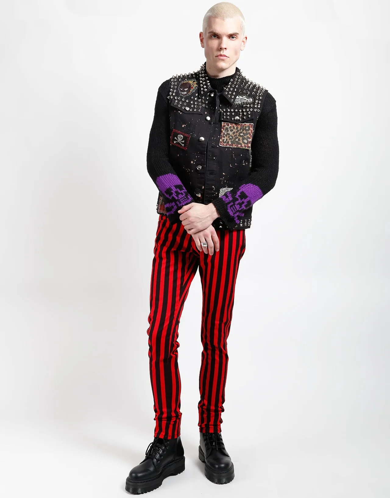 ROCKER JEAN MEDIUM BLK RED STRIPE sold by Tripp nyc product image thumbnail 2