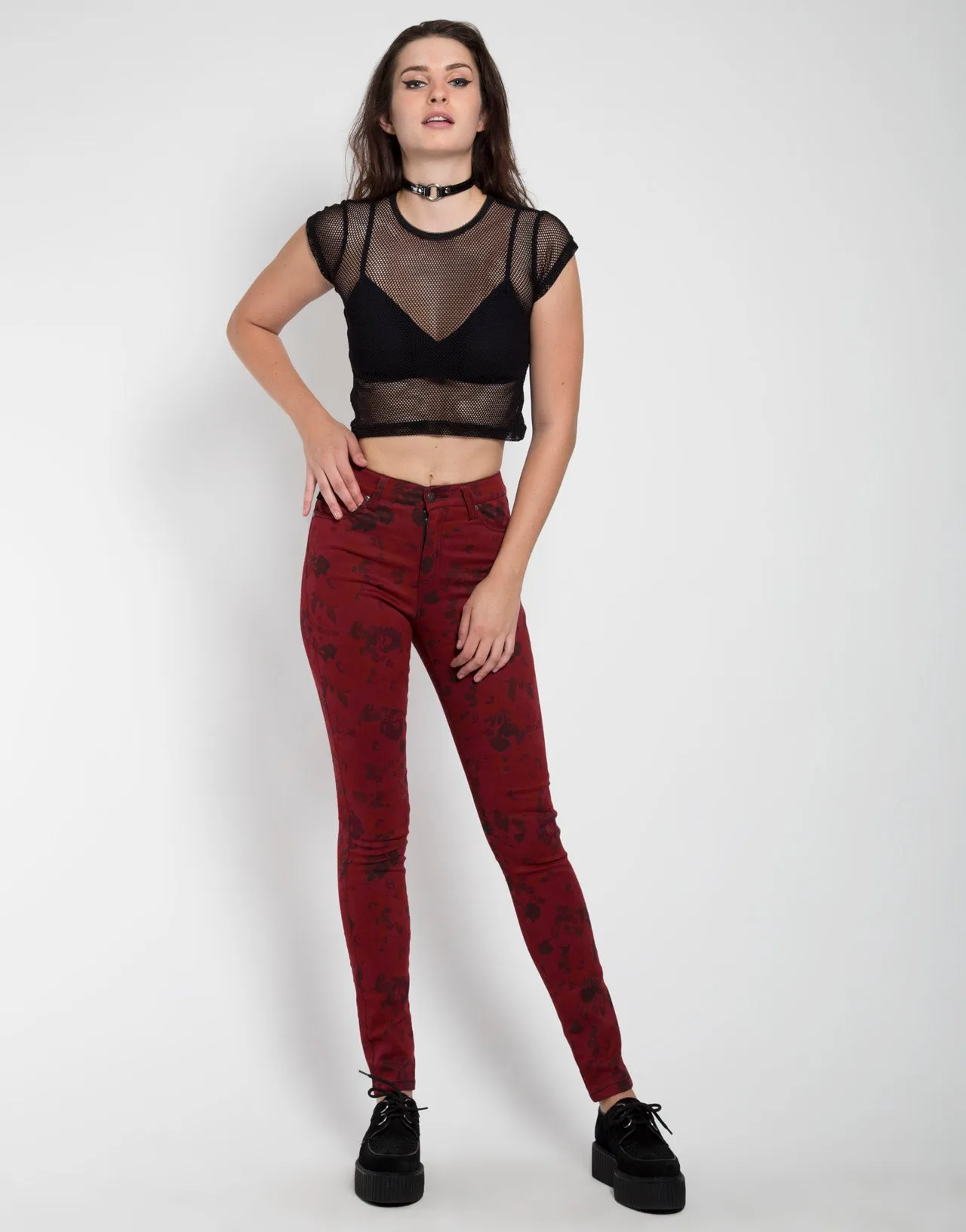 HIGH WAIST FLORAL SKINNY sold by Tripp nyc product image thumbnail 2