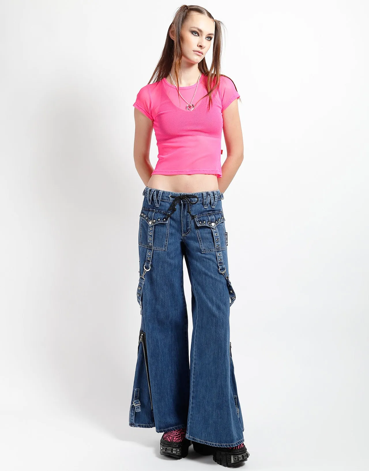 STUDDED POWER PANT BLUE DENIM sold by Tripp nyc product image thumbnail 2