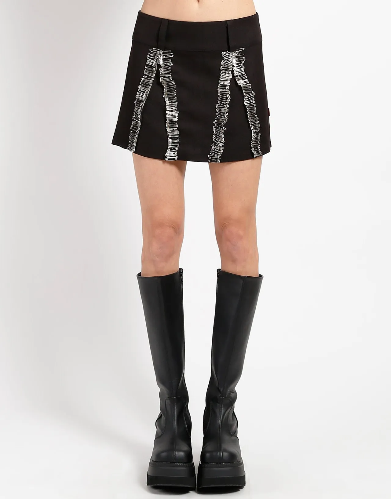 SAFETY PIN PUNK SKIRT BLACK sold by Tripp nyc