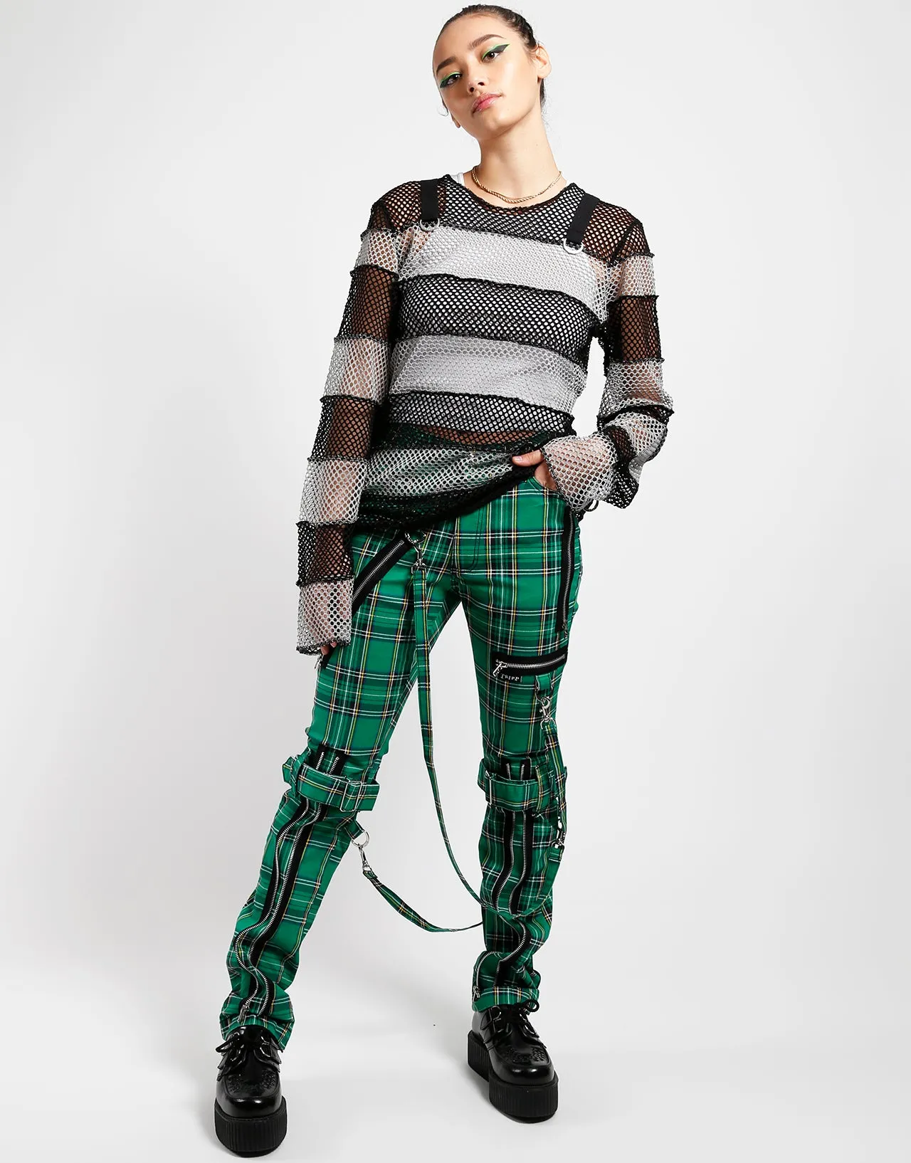 BONDAGE PANT GREEN PLAID sold by Tripp nyc product image thumbnail 2