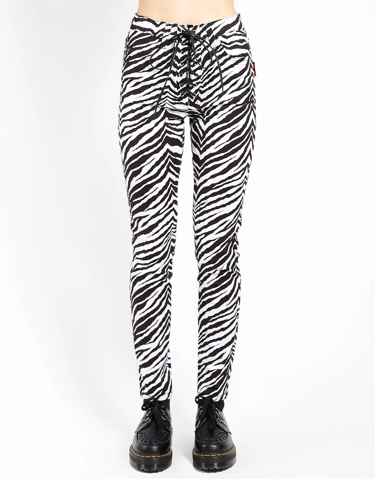 HIGH WAIST TIE UP PANT ZEBRA sold by Tripp nyc