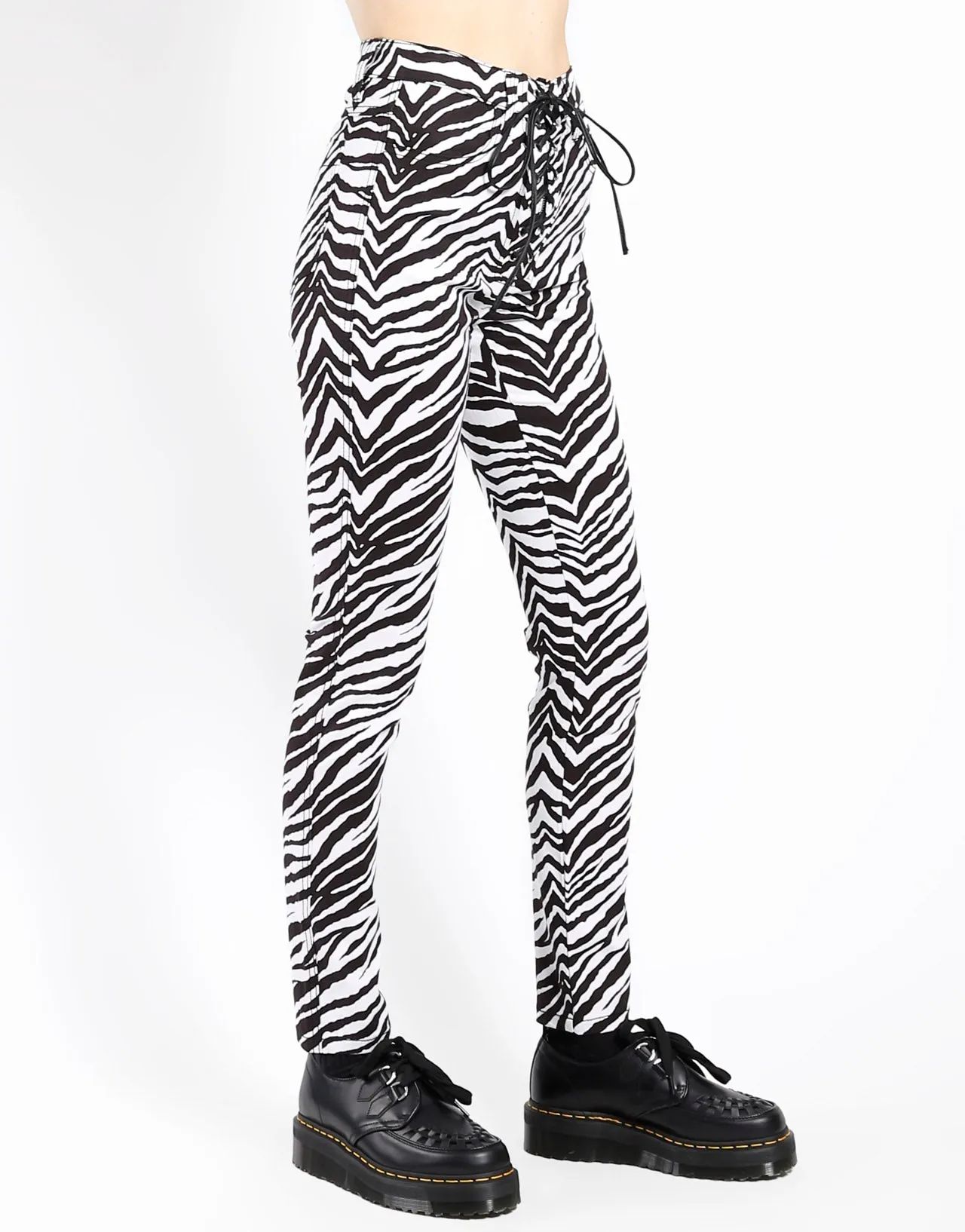 HIGH WAIST TIE UP PANT ZEBRA sold by Tripp nyc product image thumbnail 3