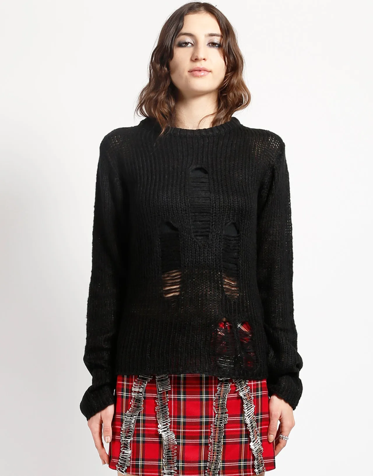 RAG STRIPE SWEATER BLACK sold by Tripp nyc