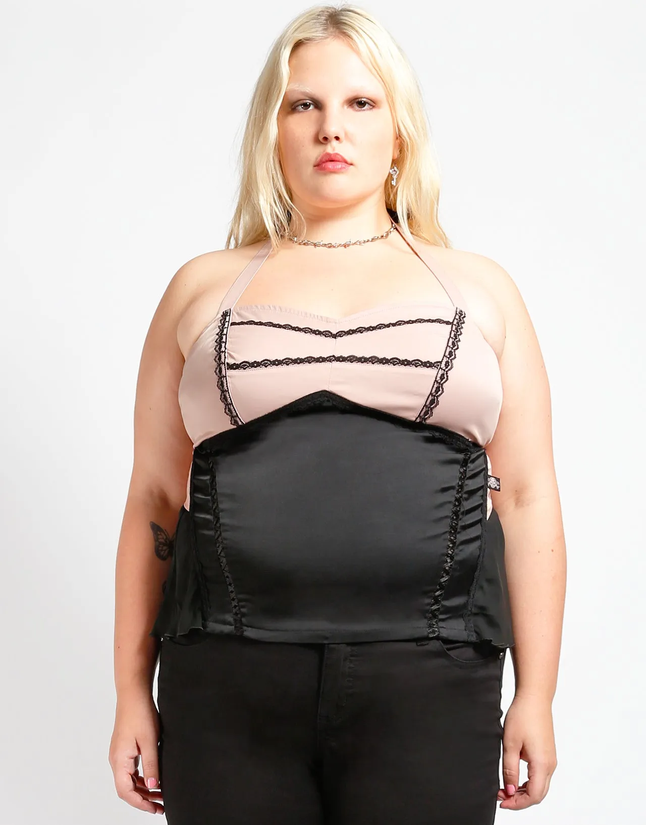 CURVE CHIFFON HALTER CORSET sold by Tripp nyc