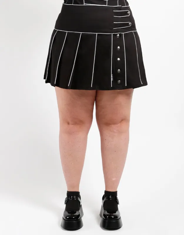 CURVE BAND PLEATED SKIRT WHITE sold by Tripp nyc