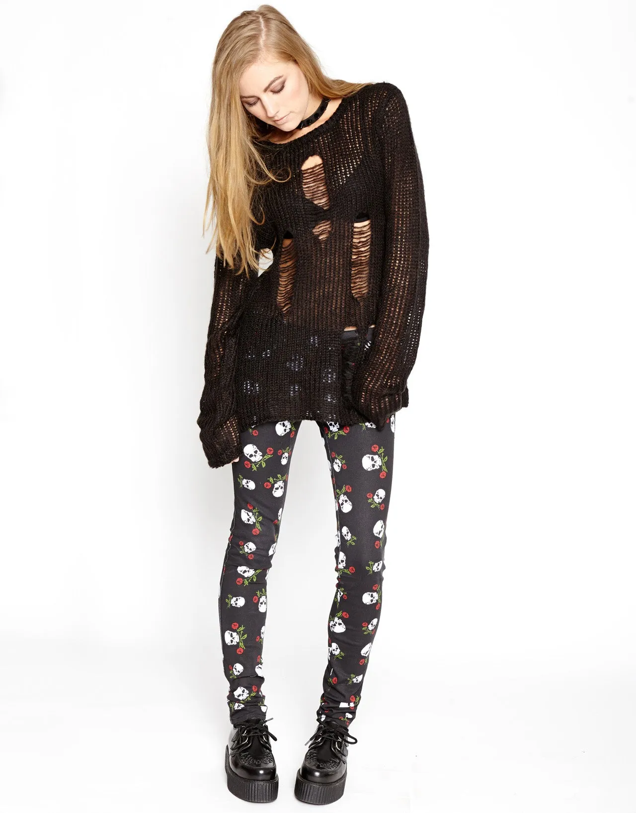 T-BACK JEAN SKULL AND ROSES sold by Tripp nyc product image thumbnail 2