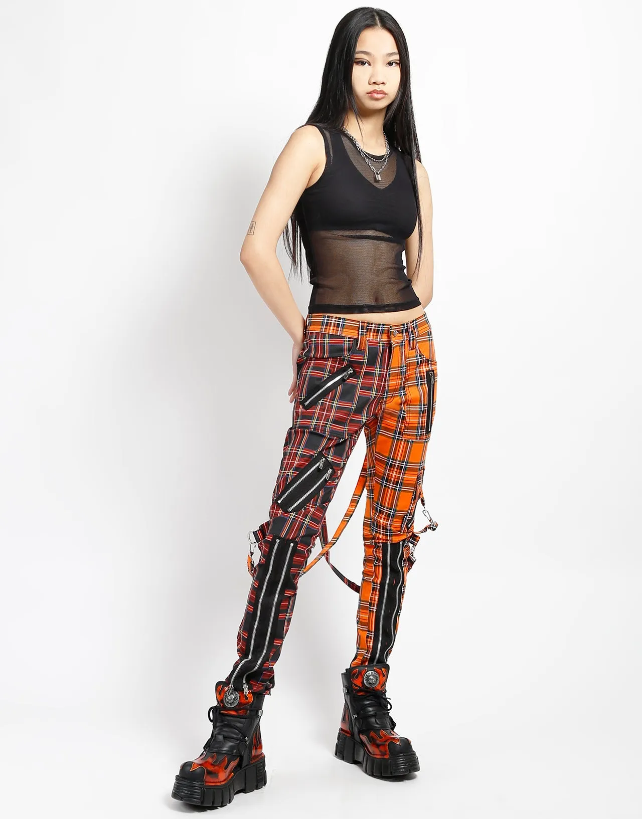 MADNESS PANT BLACK/ORANGE PLAID sold by Tripp nyc product image thumbnail 2