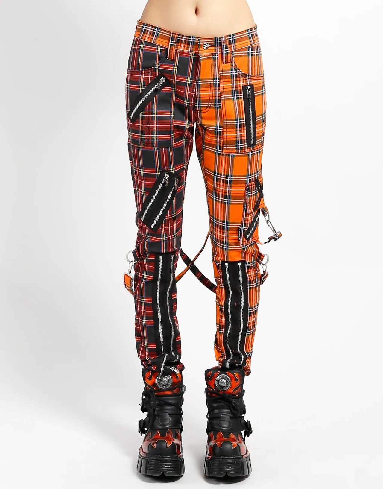 MADNESS PANT BLACK/ORANGE PLAID sold by Tripp nyc