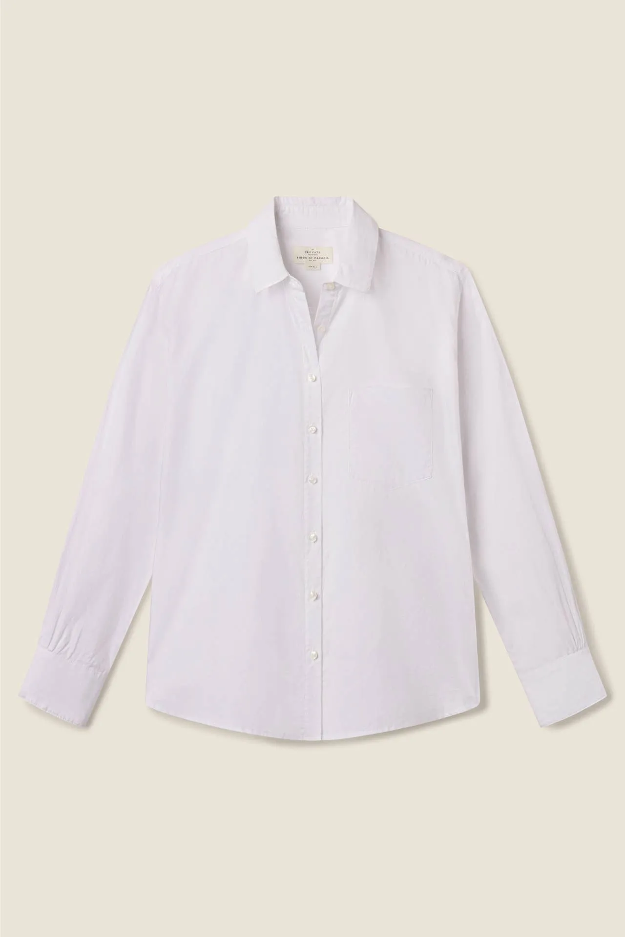 Blake Oversized Shirt White Cotton Twill sold by Trovata