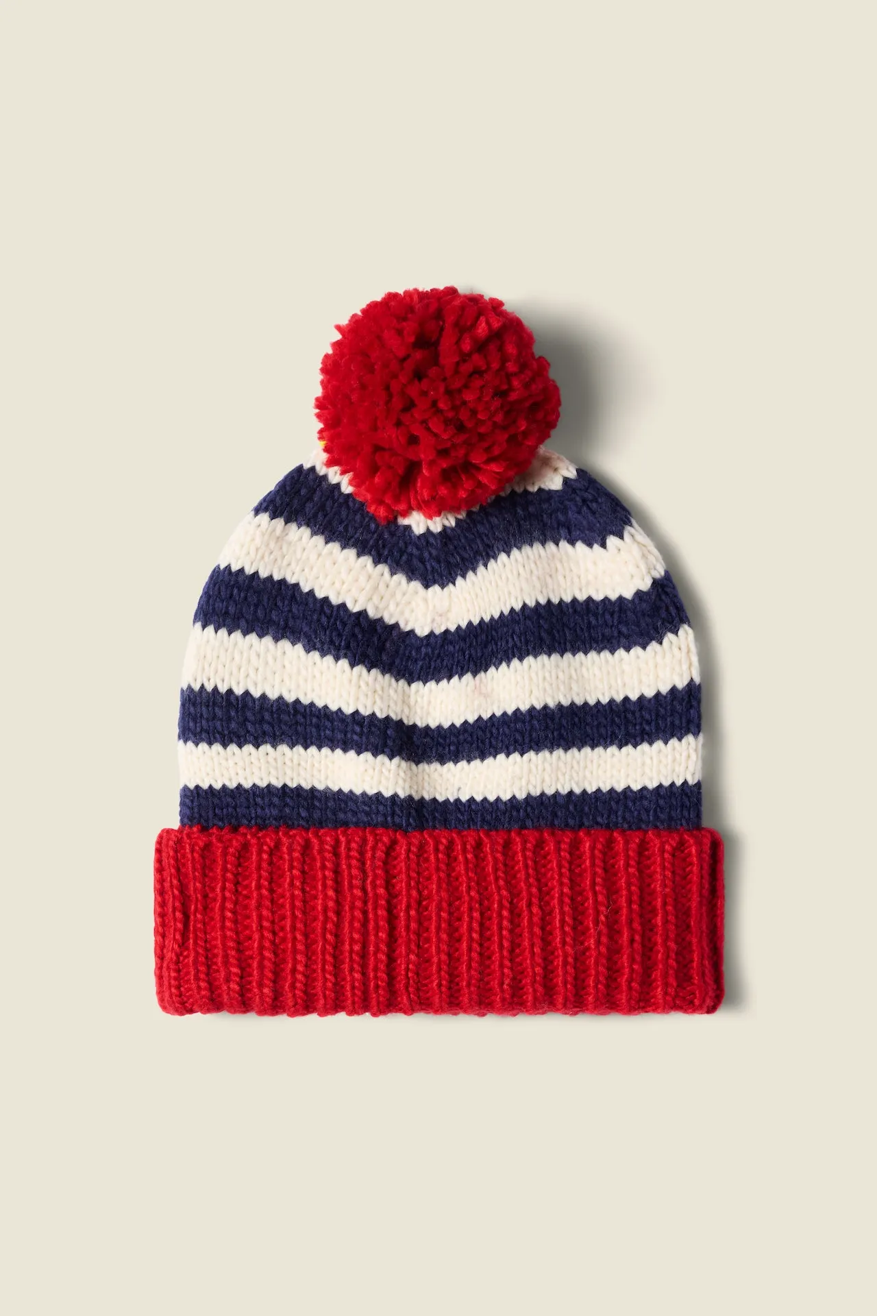 Beanie Navy Stripe With Red sold by Trovata