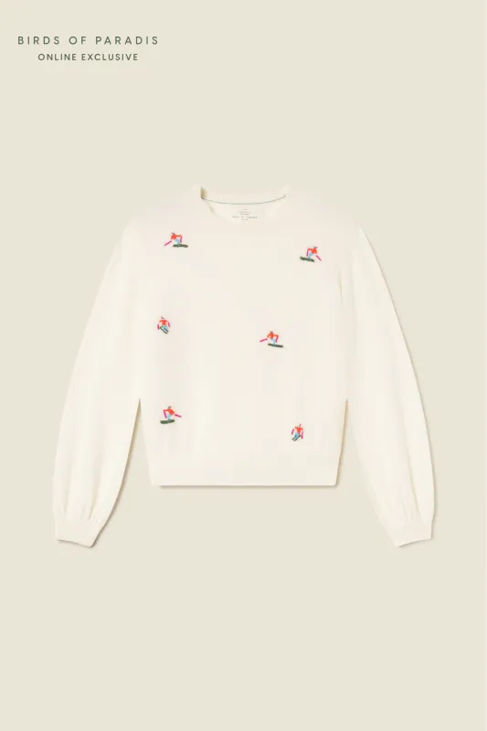 Kate Sweater Antique White + Skiers sold by Trovata
