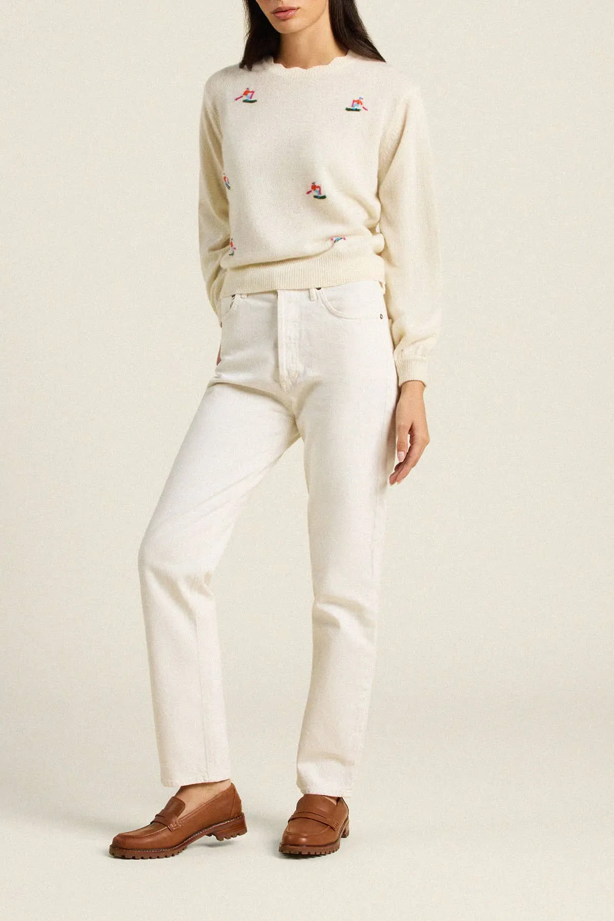 Kate Sweater Antique White + Skiers sold by Trovata product image thumbnail 3