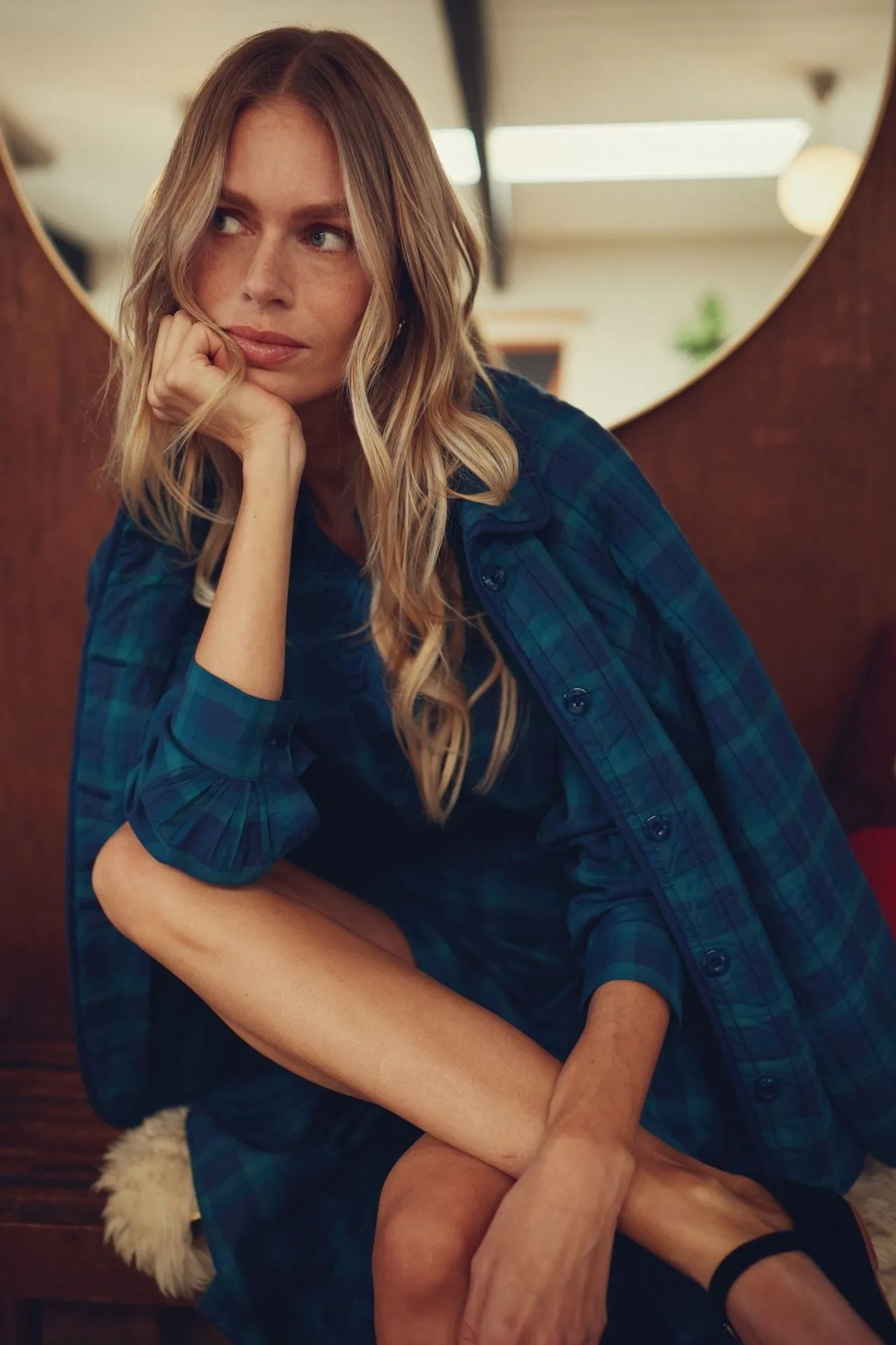 Ginny Quilted Jacket Nocturne Plaid sold by Trovata product image thumbnail 2