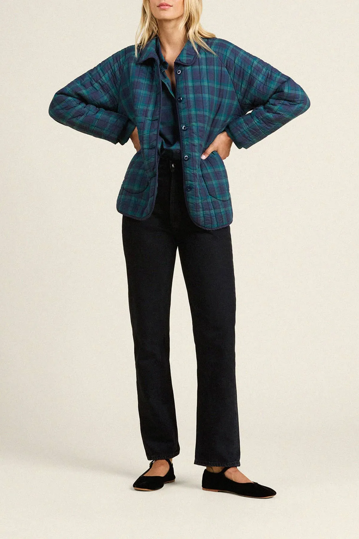 Ginny Quilted Jacket Nocturne Plaid sold by Trovata product image thumbnail 4
