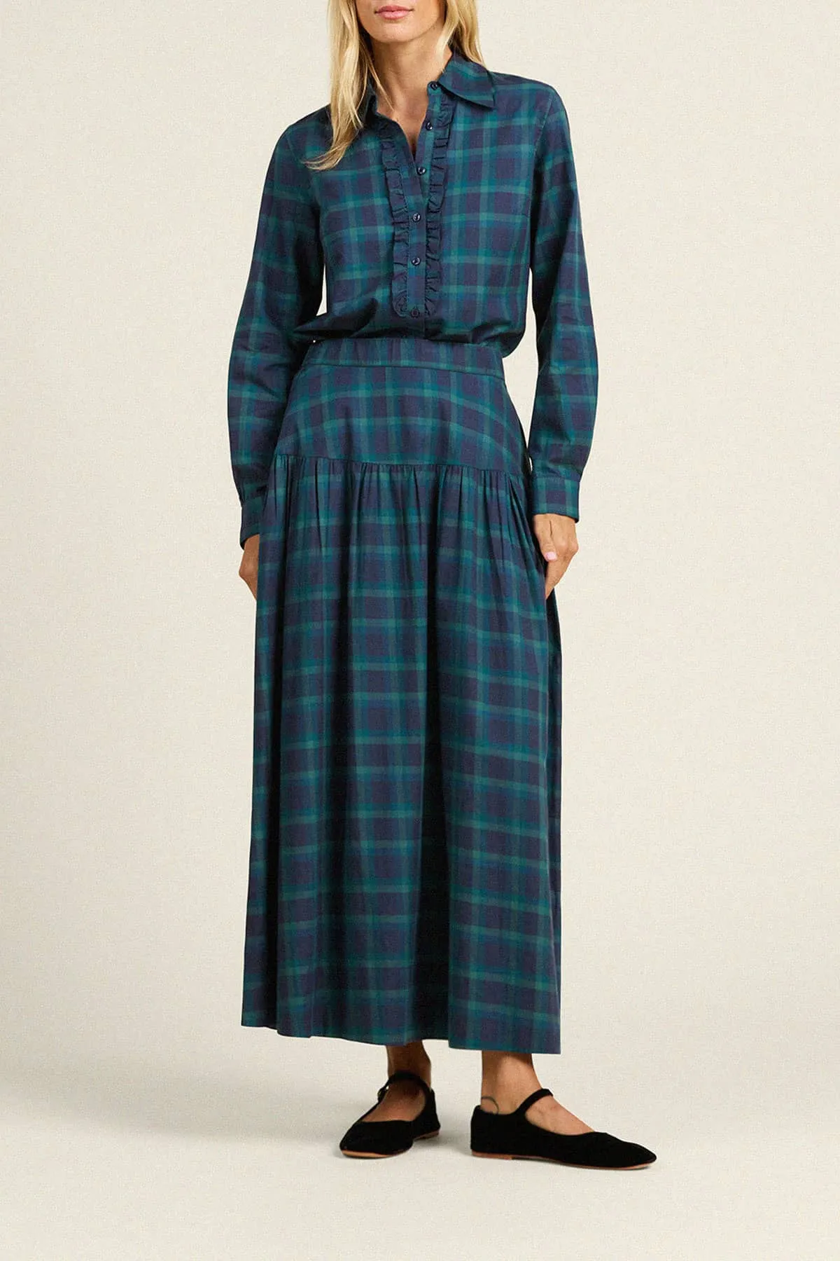 Lydia Skirt Nocturne Plaid sold by Trovata product image thumbnail 3