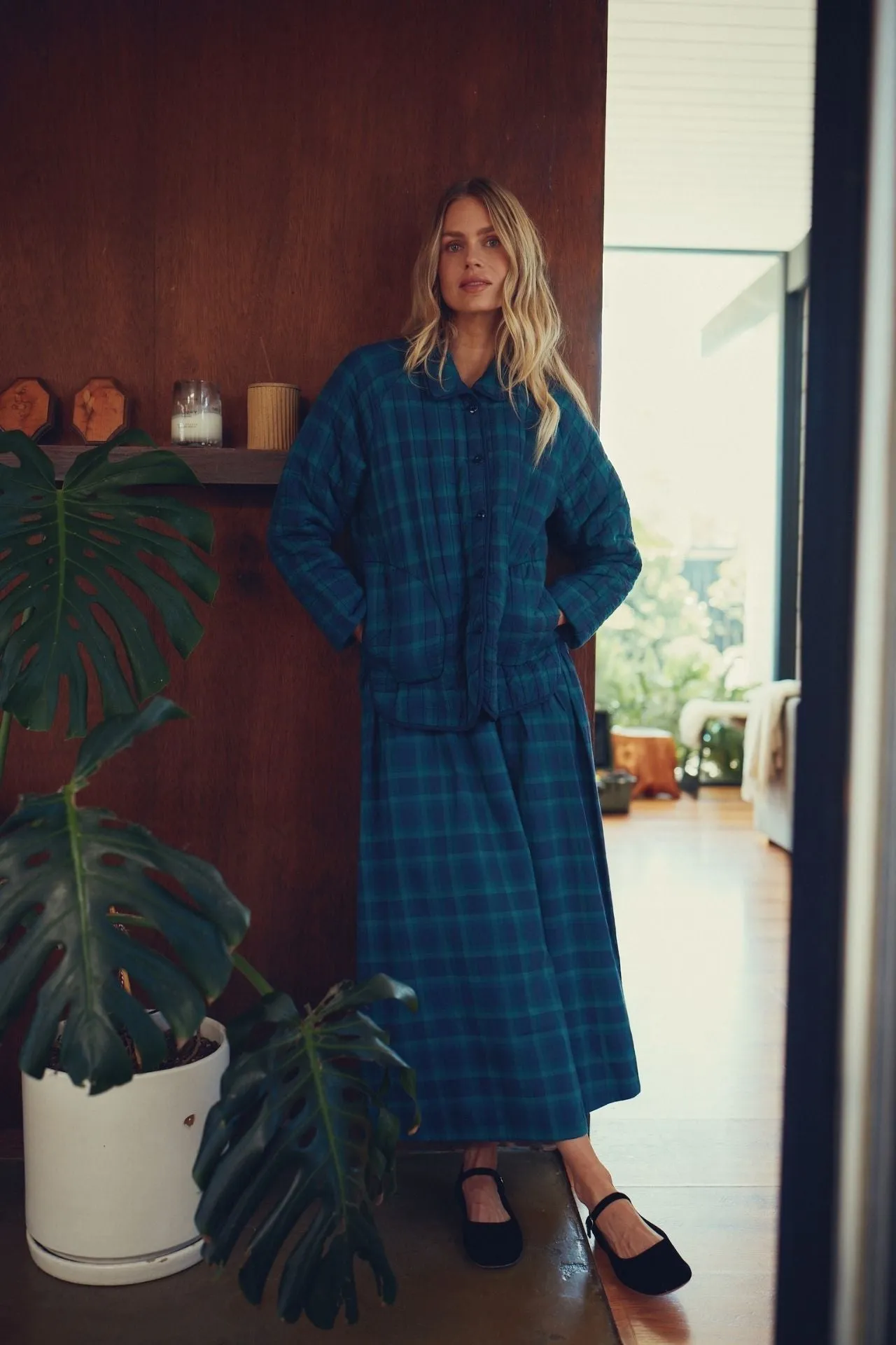 Lydia Skirt Nocturne Plaid sold by Trovata product image thumbnail 2