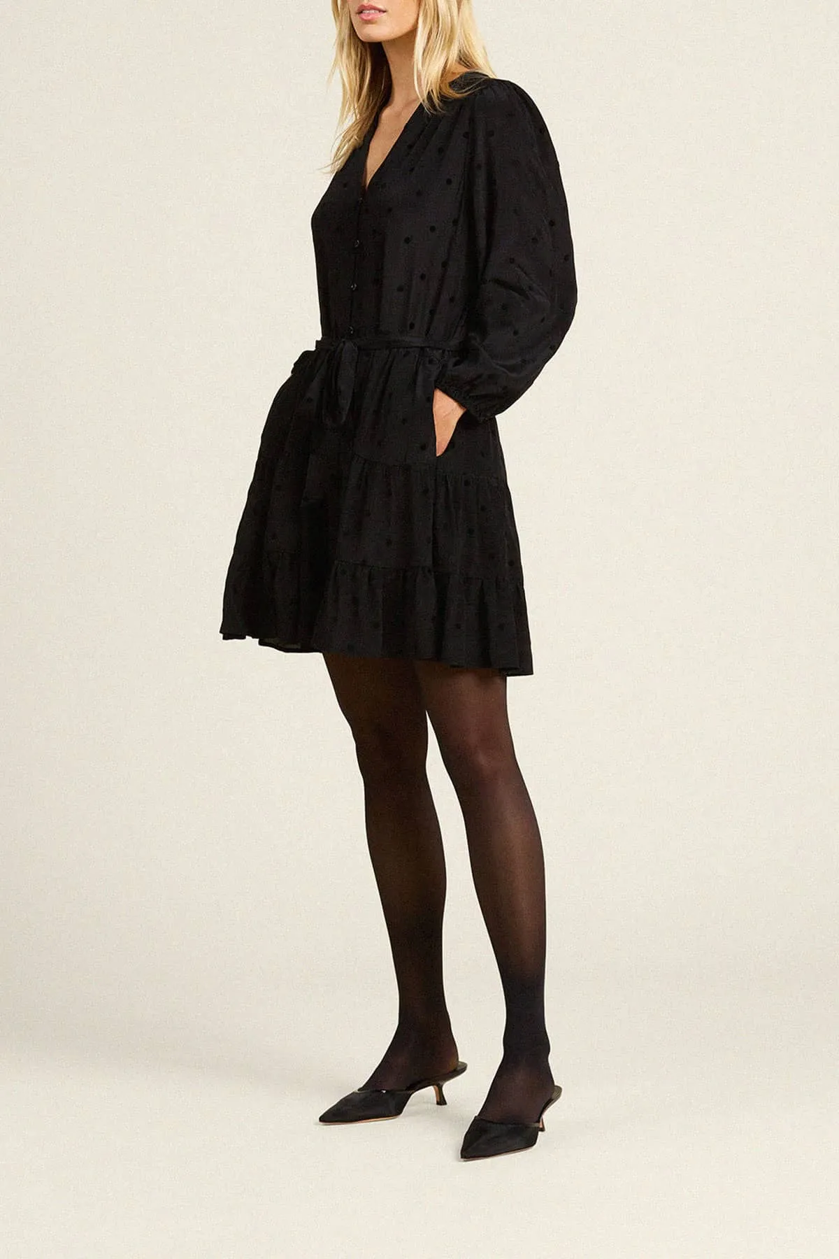 Celeste Dress Black Polka Dots sold by Trovata product image thumbnail 3