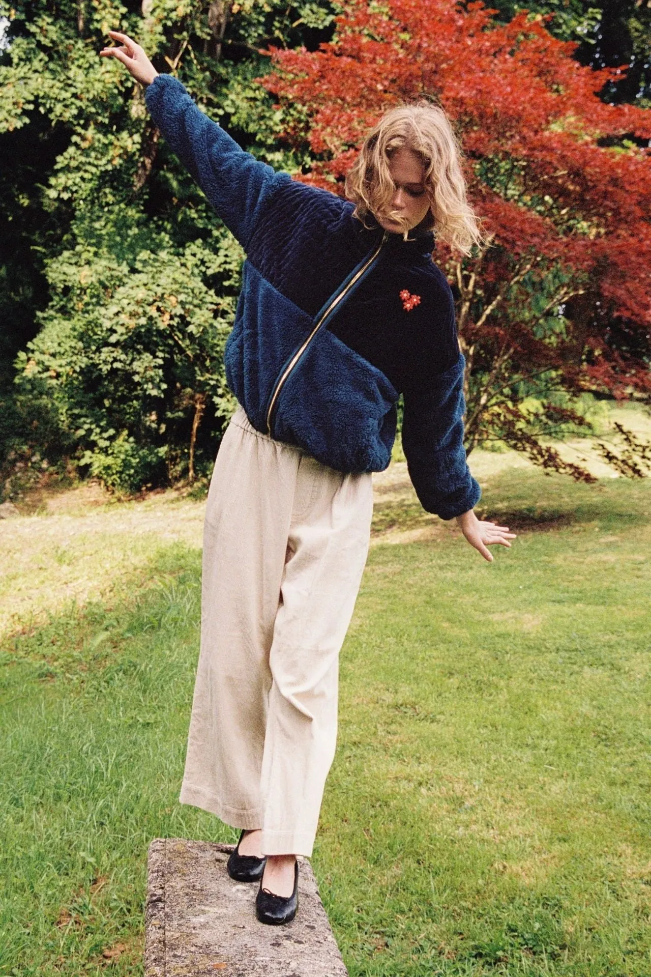 Lennox Zip-Up Dark Sapphire Velvet sold by Trovata product image thumbnail 2