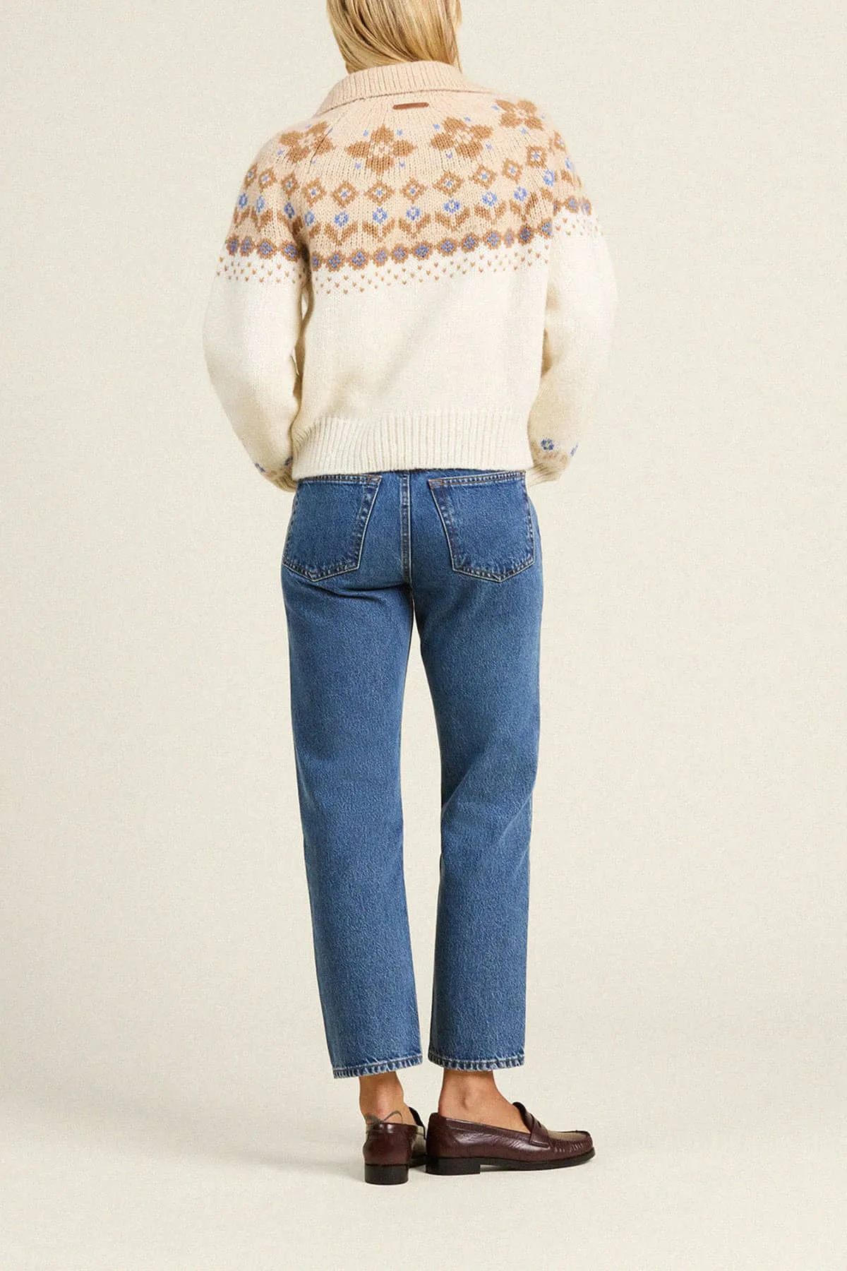 Juneau Sweater Antique White Fairisle sold by Trovata product image thumbnail 4