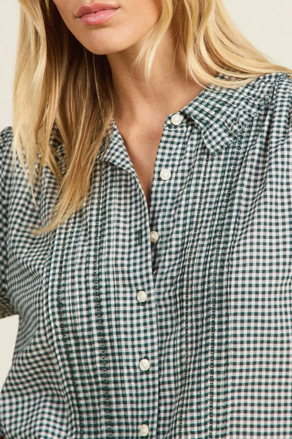 Gemma Blouse Caspian Check sold by Trovata product image thumbnail 2