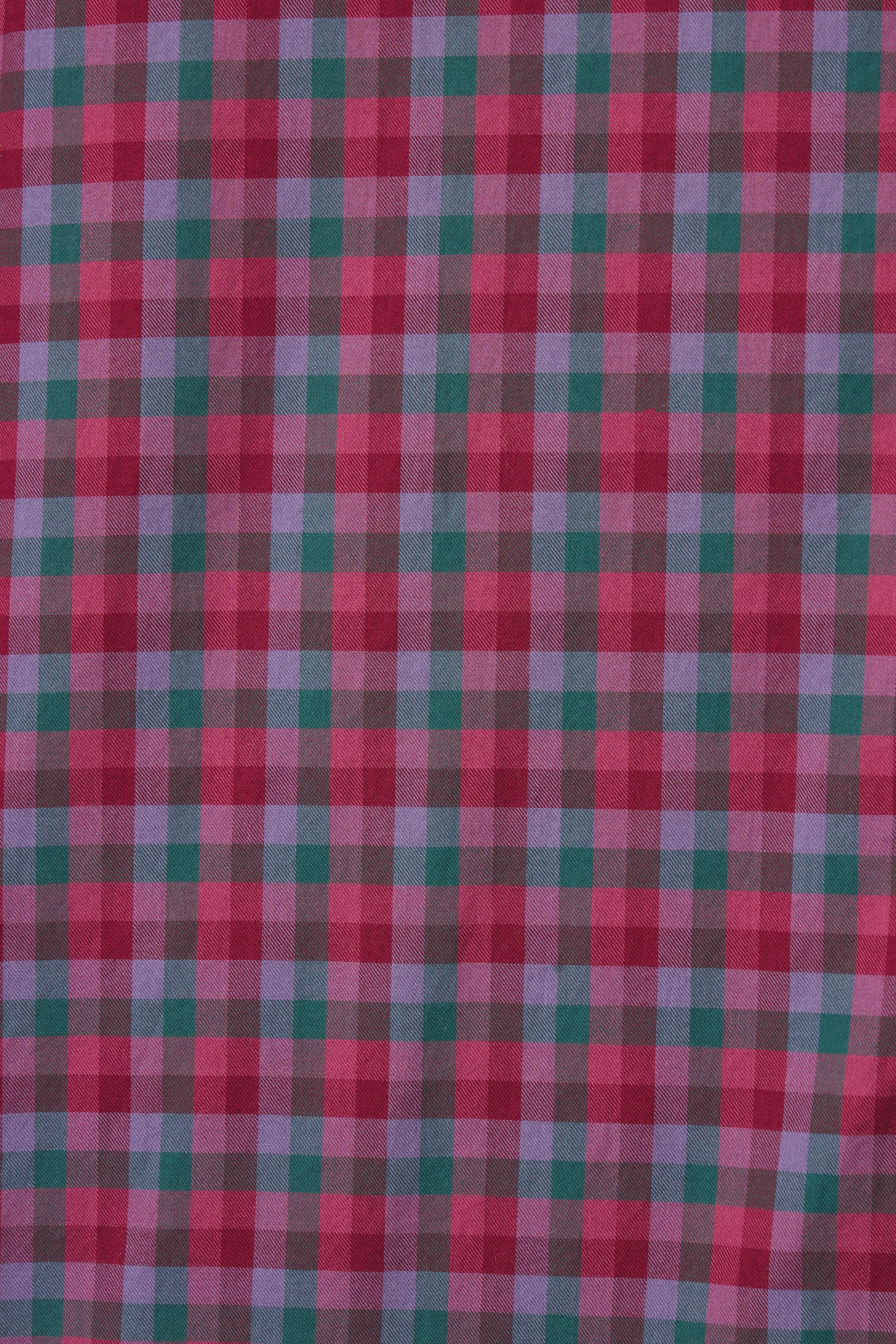 Blake Oversized Shirt Poppy & Pine Check sold by Trovata product image thumbnail 5