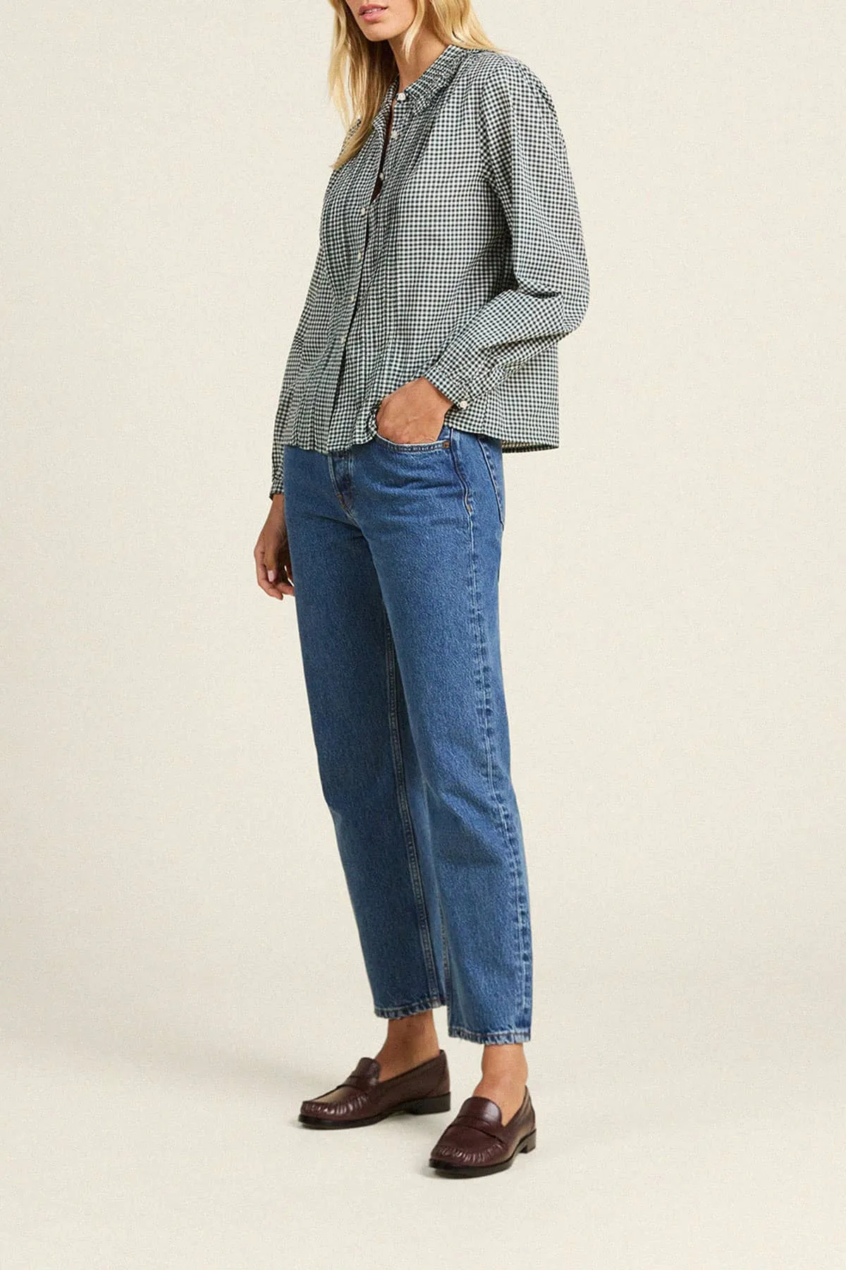 Alise Blouse Caspian Check sold by Trovata product image thumbnail 3