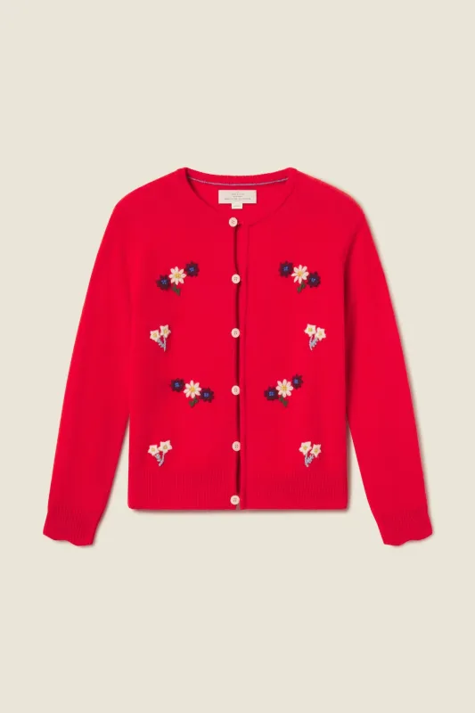 Loretta Cardigan Red sold by Trovata