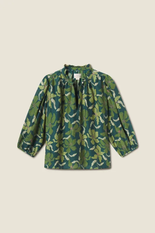 Orly Blouse Green Canopy sold by Trovata