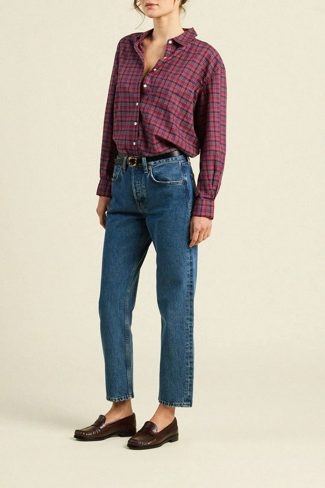 Blake Oversized Shirt Mulled Wine Plaid sold by Trovata product image thumbnail 3