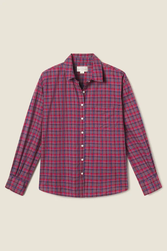 Blake Oversized Shirt Mulled Wine Plaid sold by Trovata