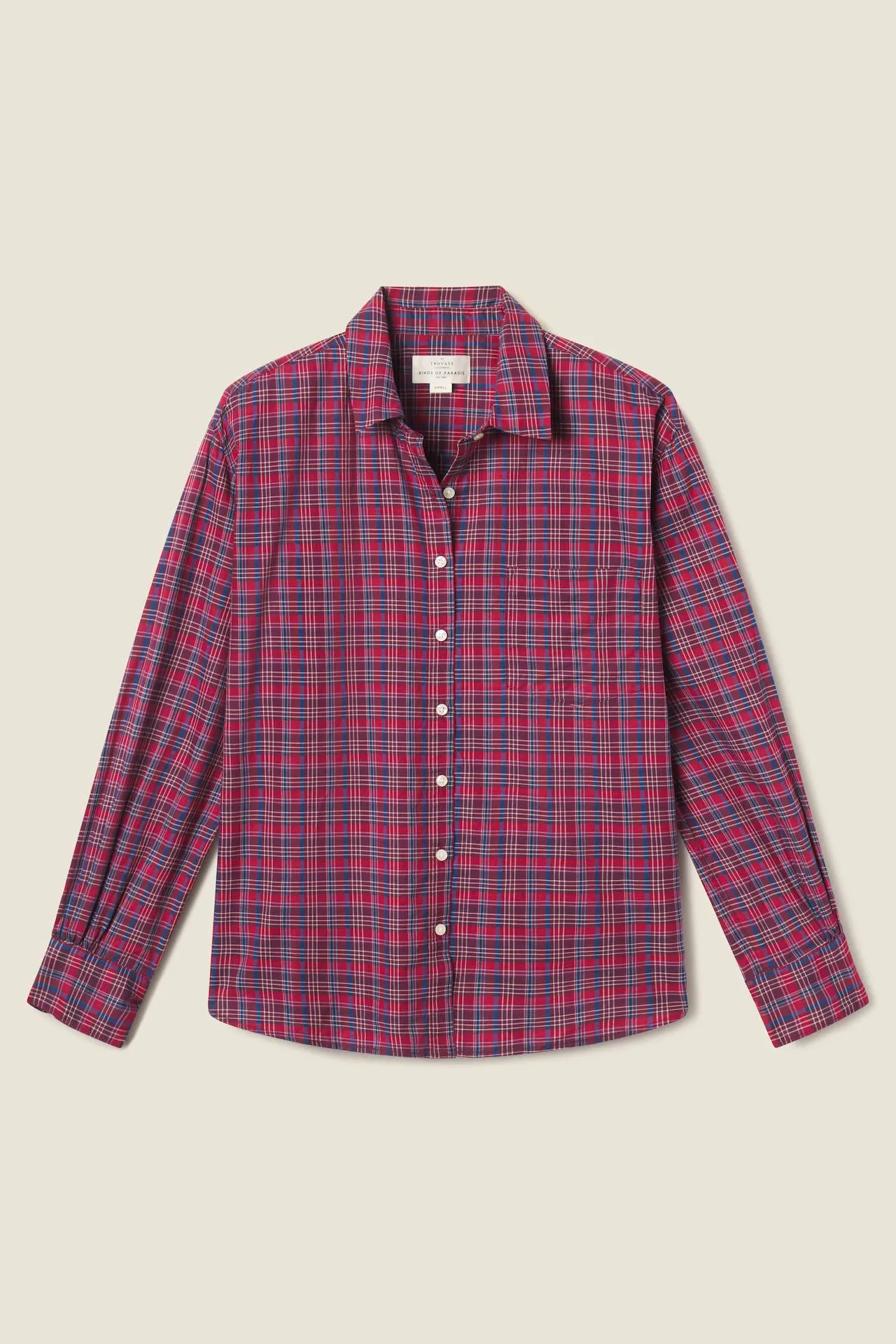 Blake Oversized Shirt Mulled Wine Plaid sold by Trovata