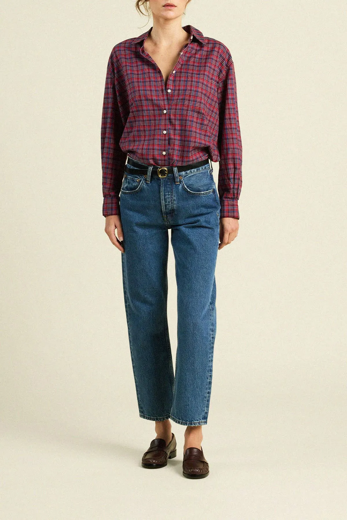 Blake Oversized Shirt Mulled Wine Plaid sold by Trovata product image thumbnail 2