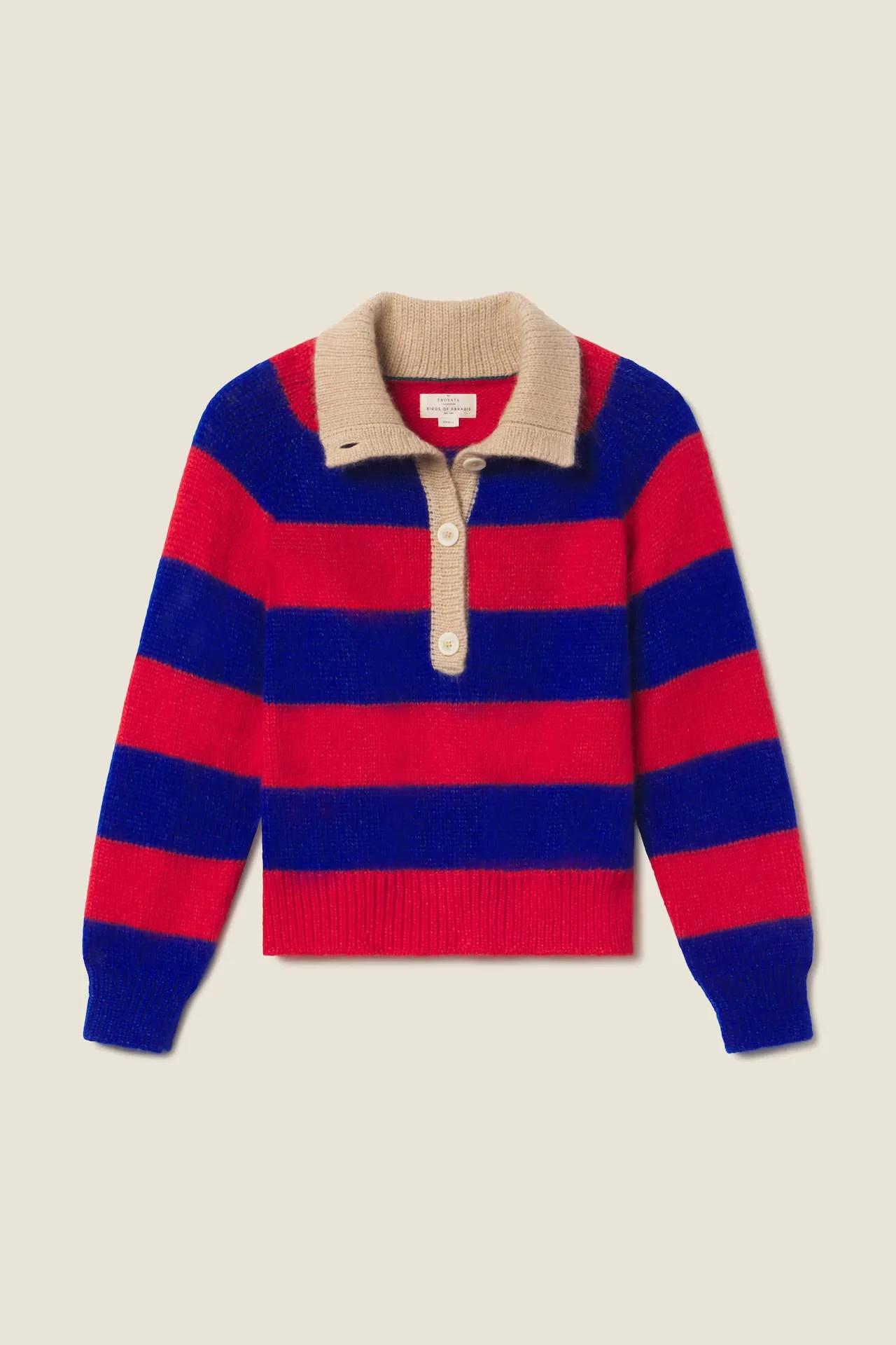 Juneau Sweater Red & Blue Stripe sold by Trovata