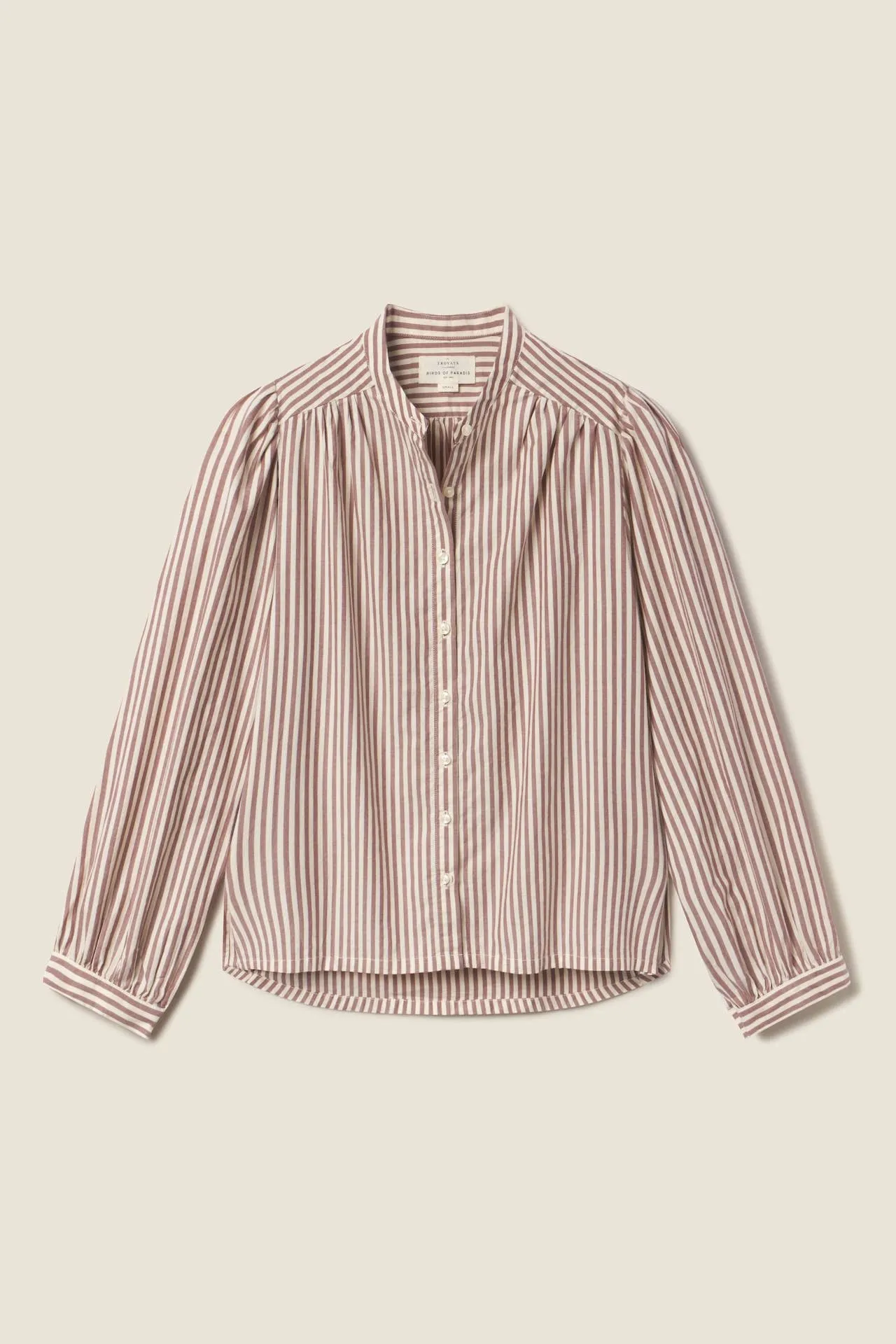 Clara Blouse Burgundy Stripe sold by Trovata product image thumbnail 2