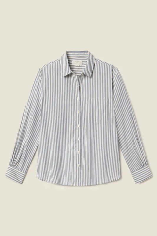 Blake Oversized Shirt Oceanview Stripe sold by Trovata