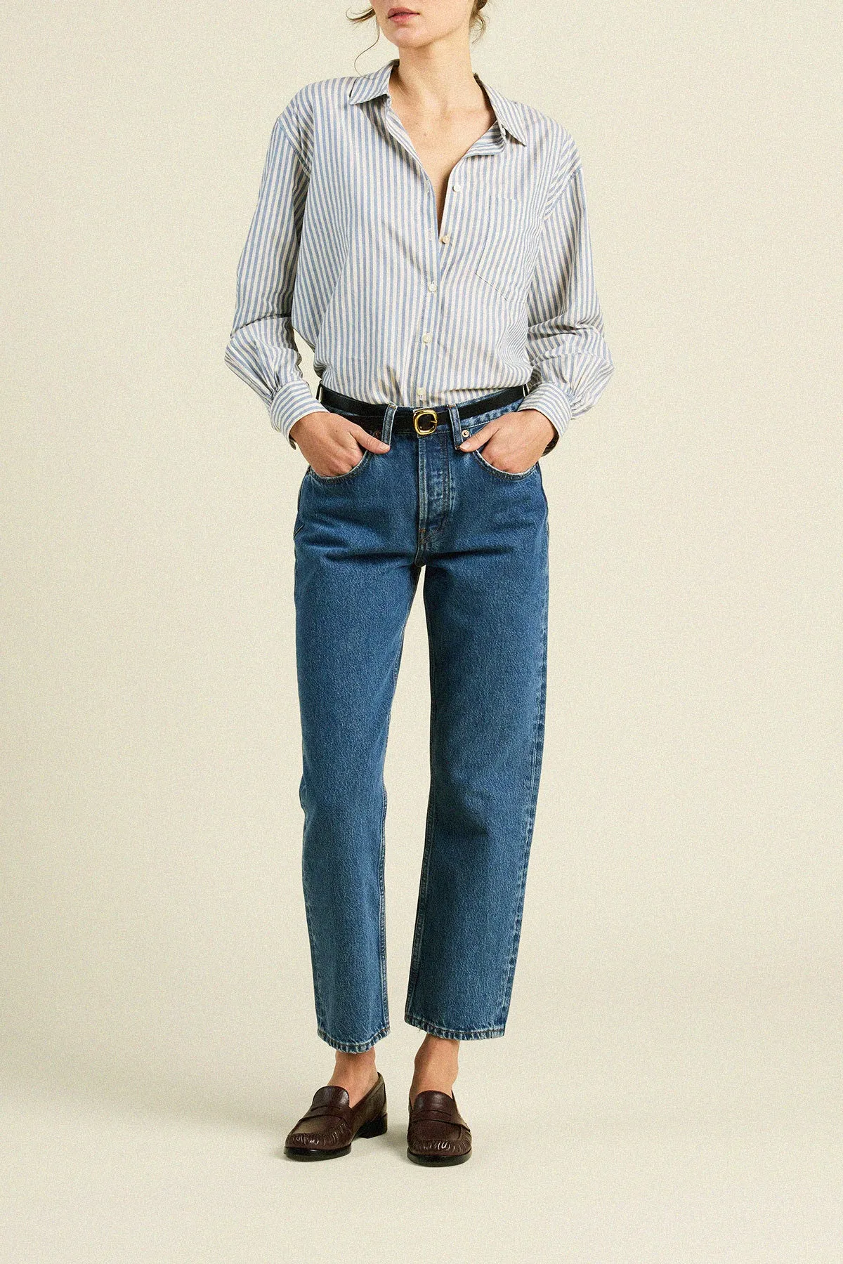 Blake Oversized Shirt Oceanview Stripe sold by Trovata product image thumbnail 2