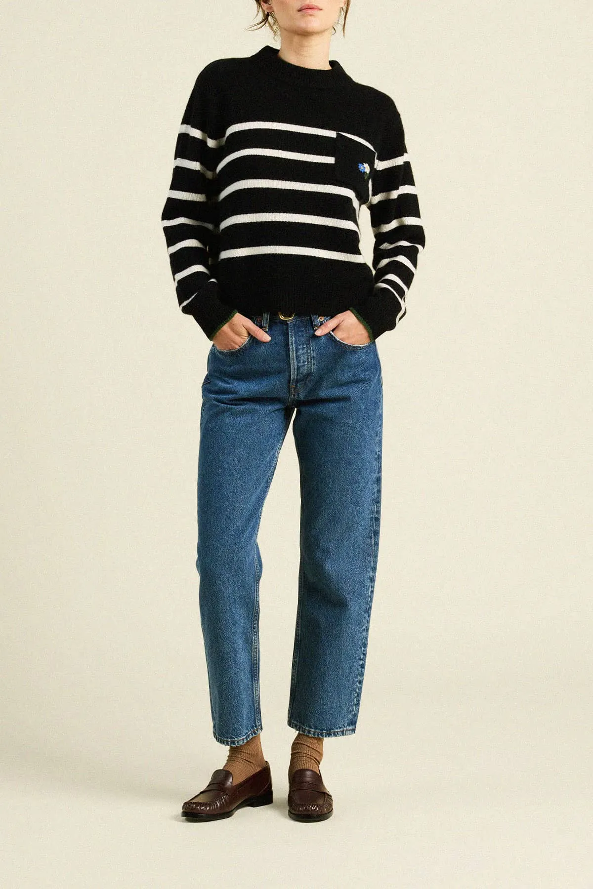 Oksana Sweater Black Stripe sold by Trovata product image thumbnail 3