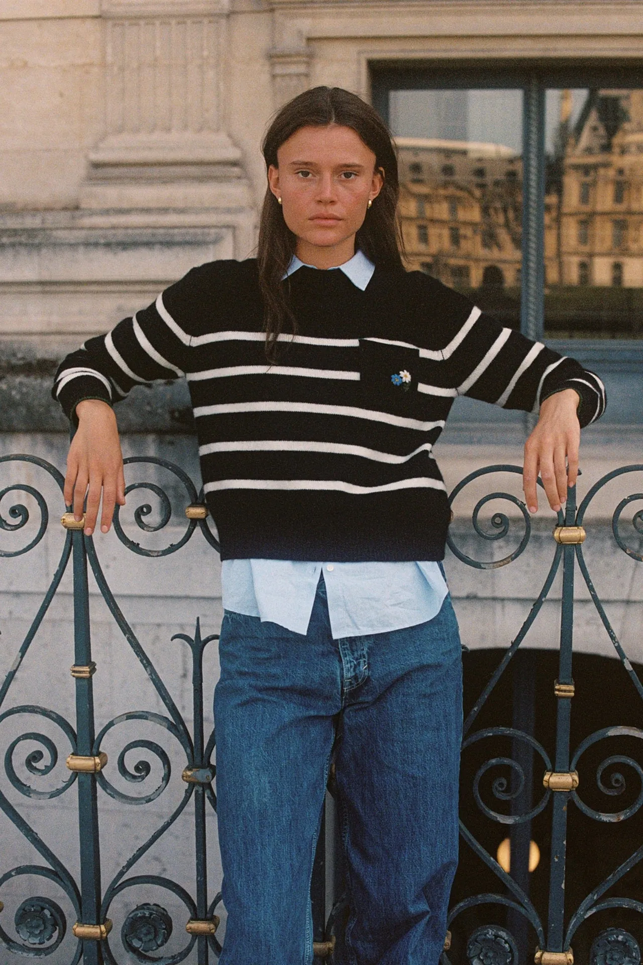 Oksana Sweater Black Stripe sold by Trovata product image thumbnail 2