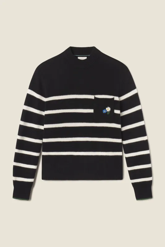 Oksana Sweater Black Stripe made by Trovata