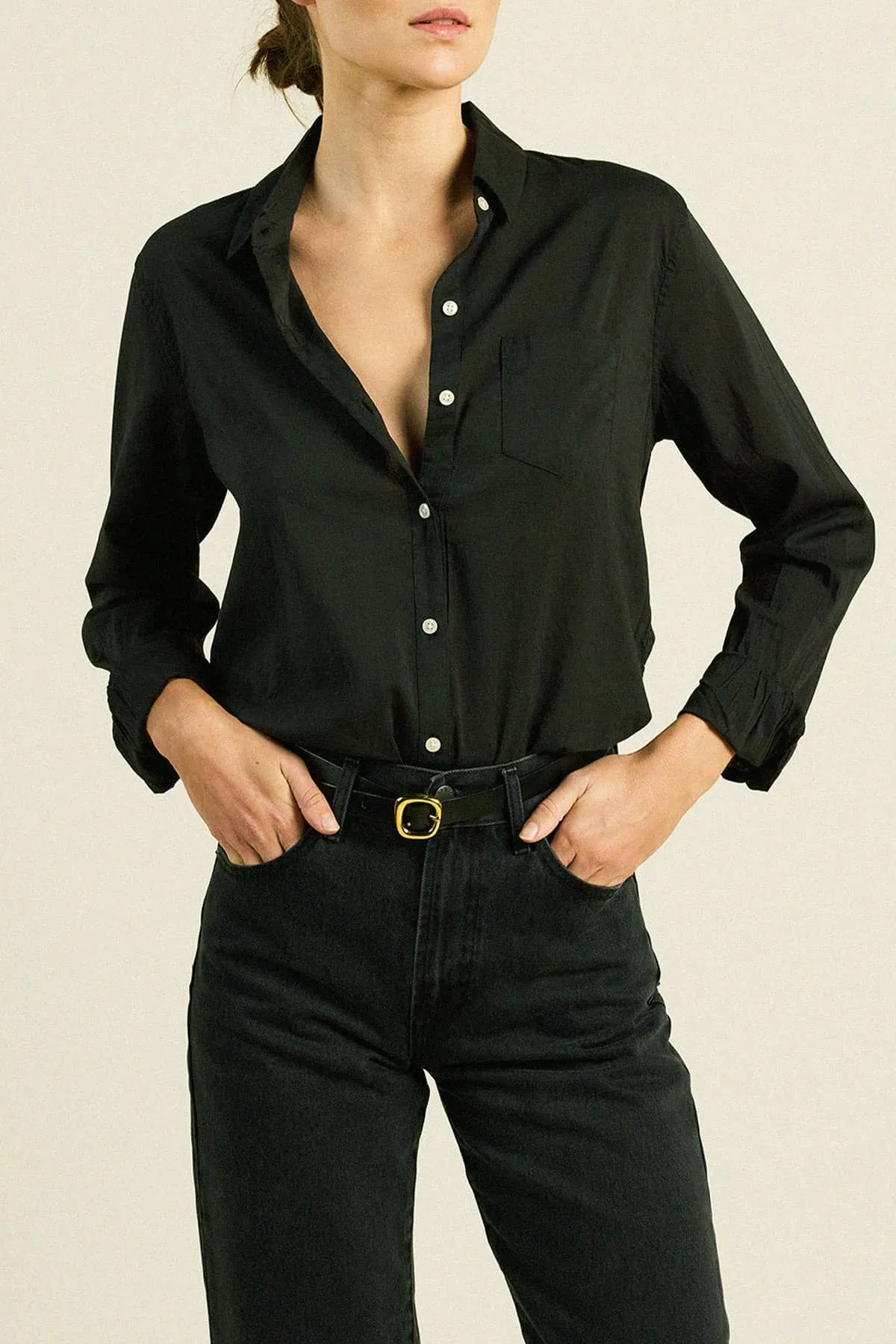 Grace Classic Shirt Black Poplin sold by Trovata product image thumbnail 2