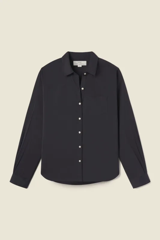Grace Classic Shirt Black Poplin sold by Trovata