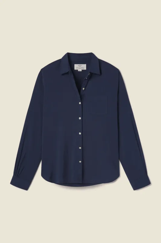 Grace Classic Shirt Navy sold by Trovata