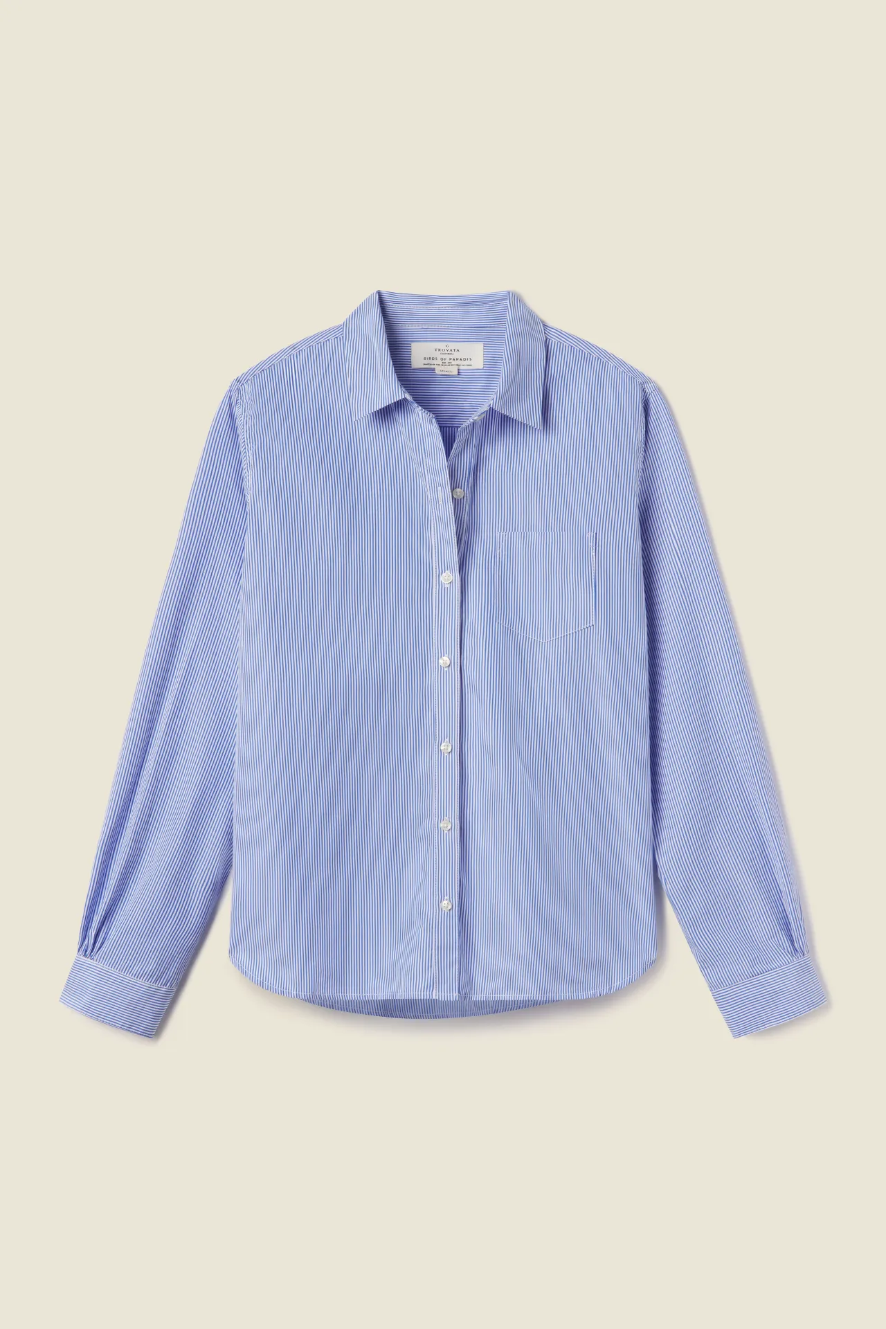 Grace Classic Shirt Blue/White Stripe sold by Trovata