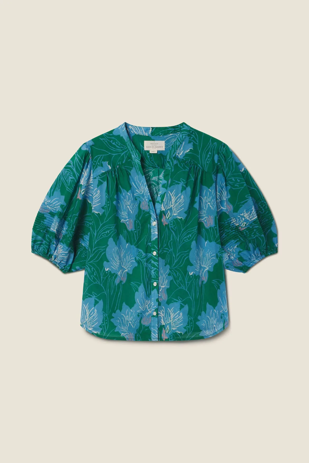 Loren Blouse Blue Orchid sold by Trovata