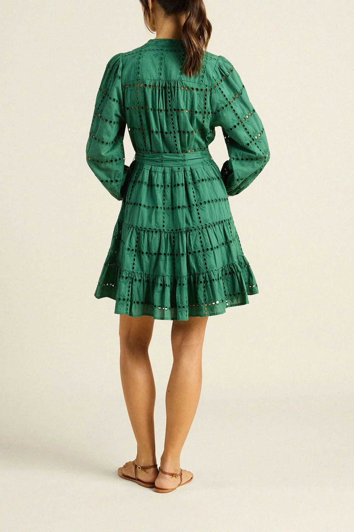 Celeste Dress Emerald Eyelet sold by Trovata product image thumbnail 4