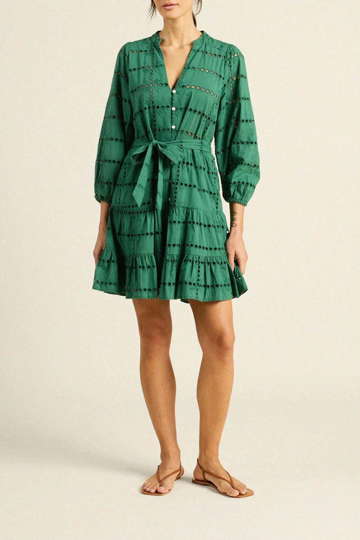 Celeste Dress Emerald Eyelet sold by Trovata product image thumbnail 2